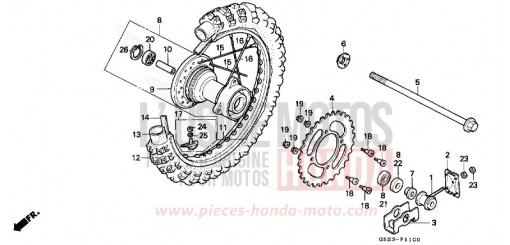 HINTERRAD (CR80RL/RM) CR80RL de 1990